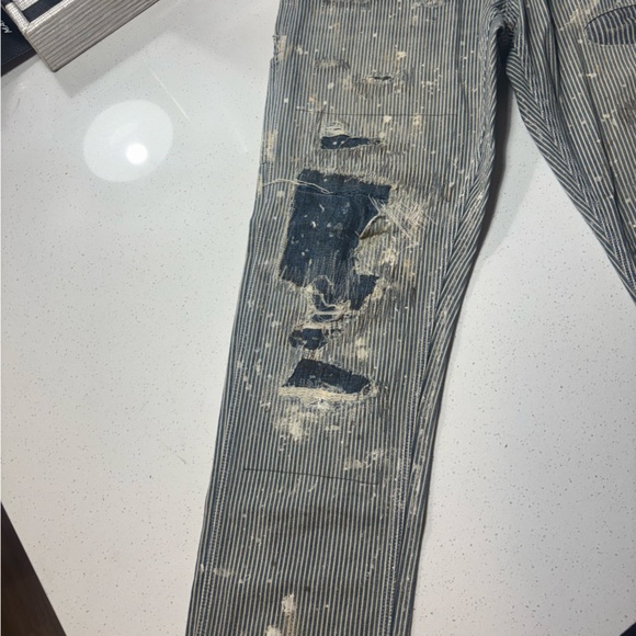 Ralph Lauren Denim & Supply Men's Striped Distressed Jeans Size 36-32 - Picture 4 of 13